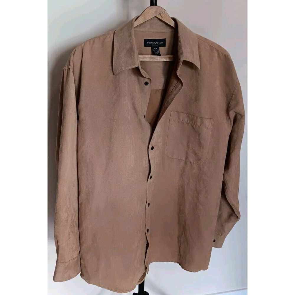 Wayne Gretzky Medium Mens Button Down Shirt The Great One "Suede Like" Feel